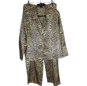 Vintage Frederick's of Hollywood Leopard Satin Pajama Set - Y2K Glam